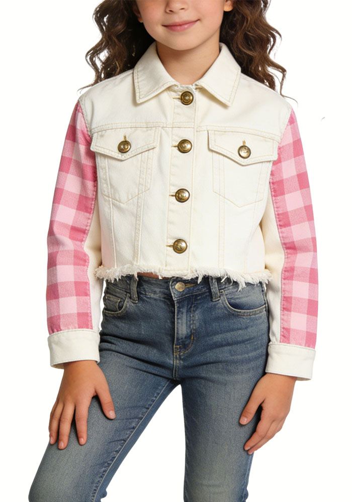 plaid-sleeve-contrast-girls-jacket