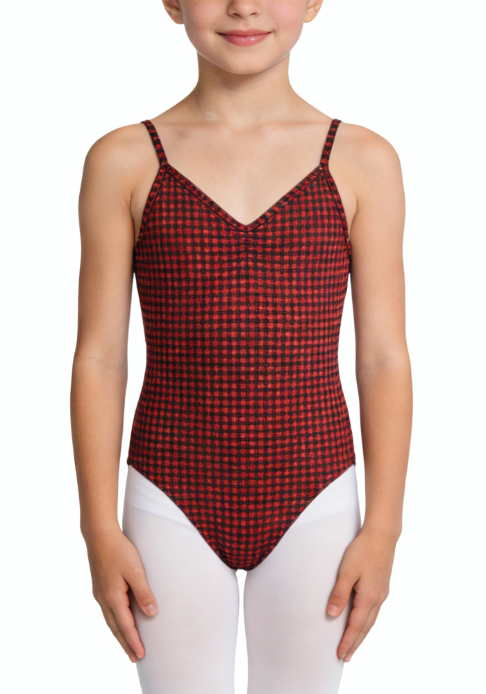 plaid-patterned-sleeveless-dance-leotard