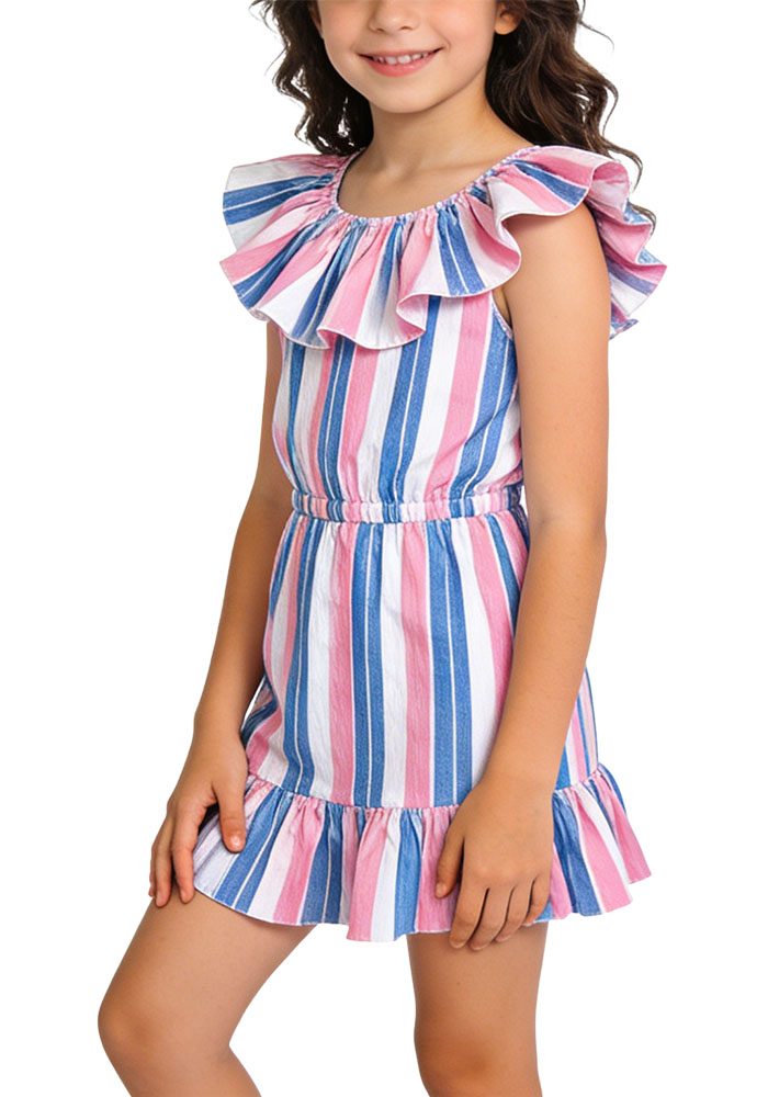 striped-ruffled-sleeve-girls-holiday-dress