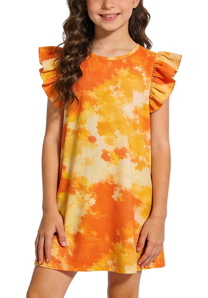 tie-dye-ruffled-sleeve-girls-holiday-dress
