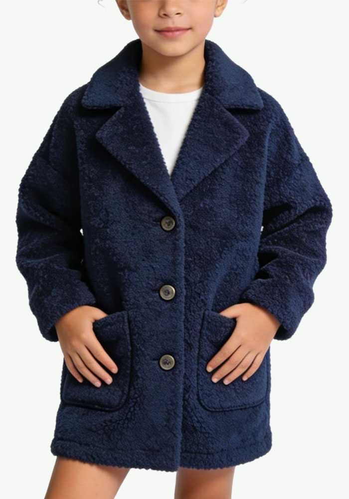 sleek-faux-suede-buttoned-longline-girls-coat