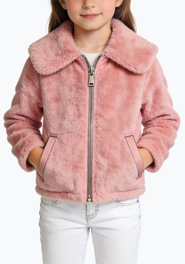 fashionable-lapel-collar-zip-up-girls-coat